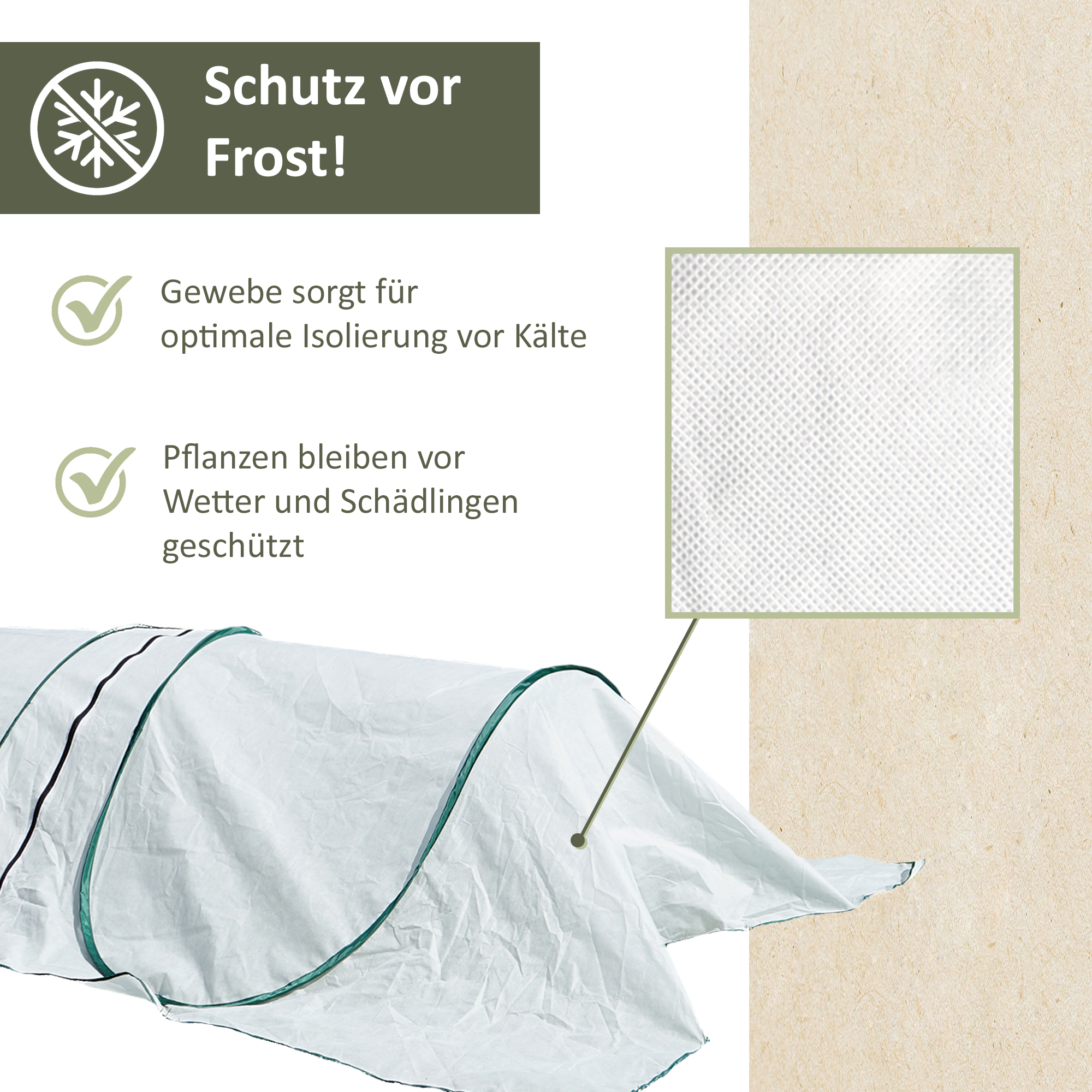 Erweiterung für Folientunnel aus Wintervlies, modularer Winterschutz für Pflanzen NA170 Erweiterung für Folientunnel aus Wintervlies, modularer Winterschutz für Pflanzen NA170