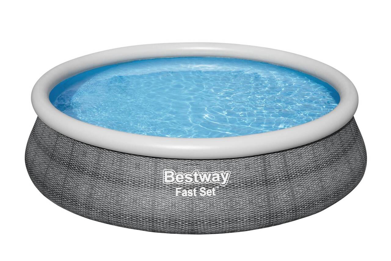 Fast Set™ Aufstellpool-Set mit Filterpumpe Ø 457 x 107 cm, Rattan-Optik (Schiefergrau), rund 57372_22