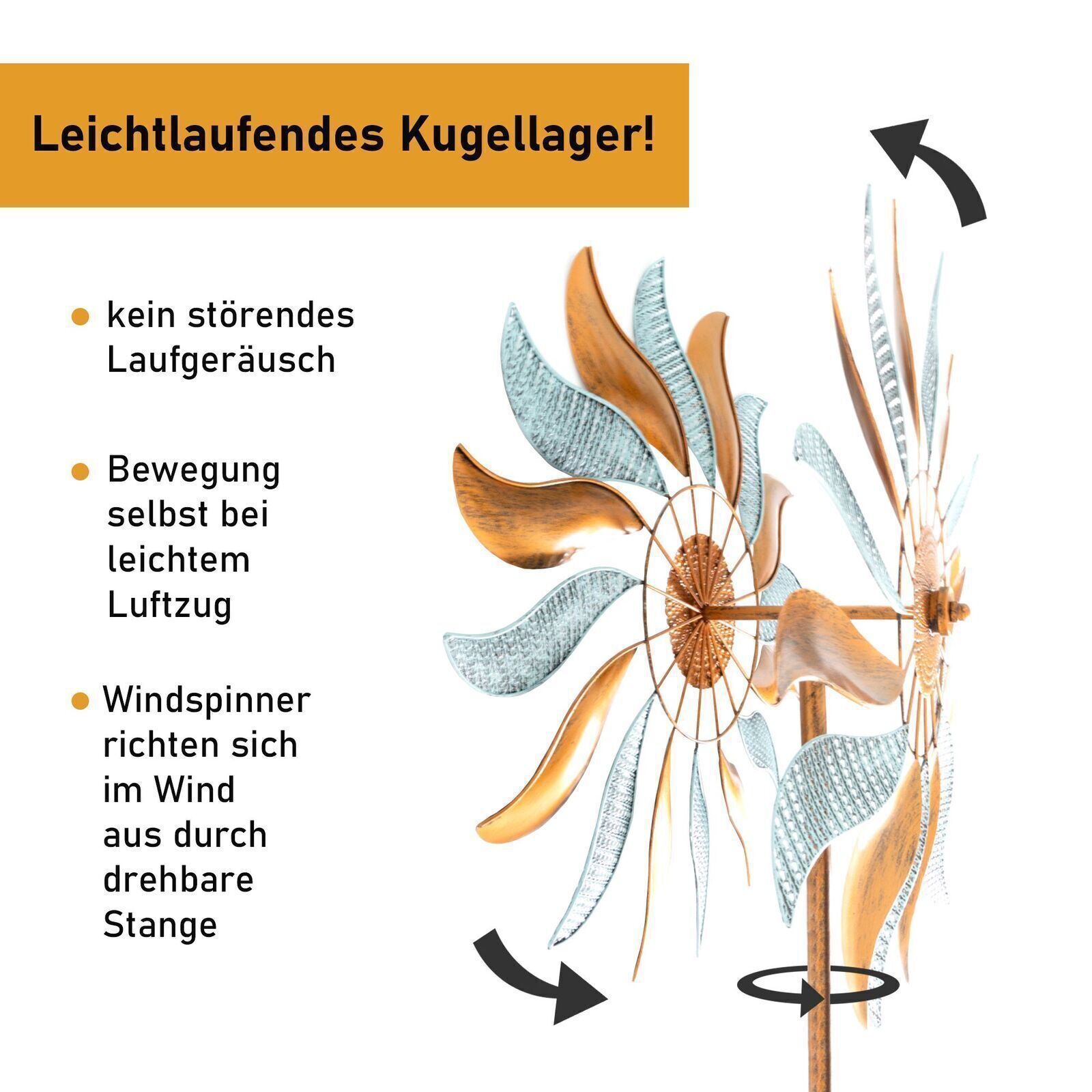 Windrad “Fire Flower”, Windspiel mit 2 gegenläufigen Rotoren, Gartendeko 213 cm hoch NA183 Windrad “Fire Flower”, Windspiel mit 2 gegenläufigen Rotoren, Gartendeko 213 cm hoch NA183