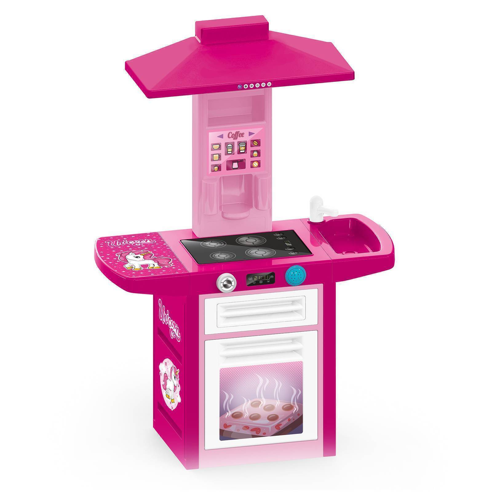 Kinderküche für Kinder ab 3 Jahre, Spielküche mit 18-teiligem Zubehör DL-2542