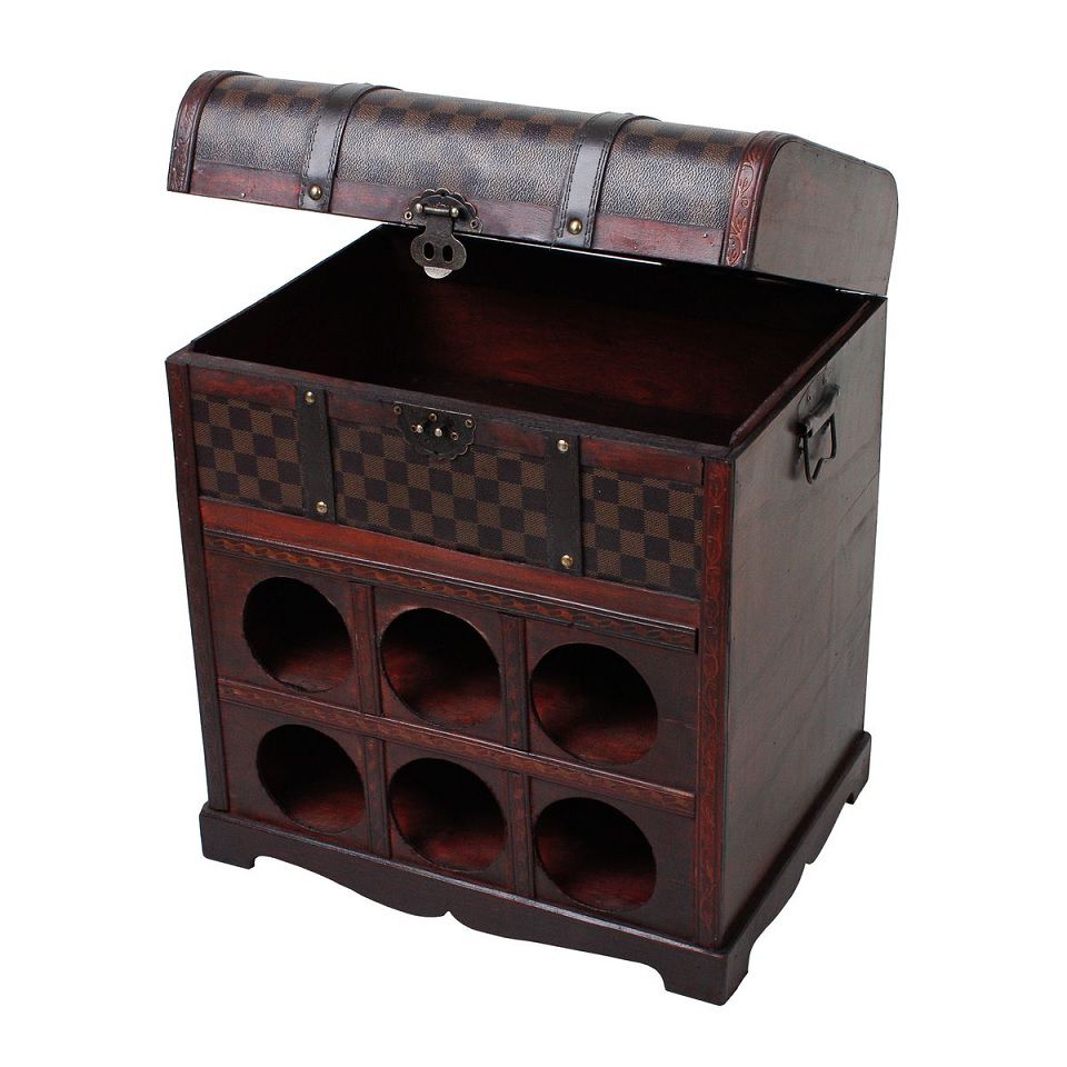 Weinregal für 6 Flaschen im Kolonialstil, Holz, Regal für Flaschen HI-304006