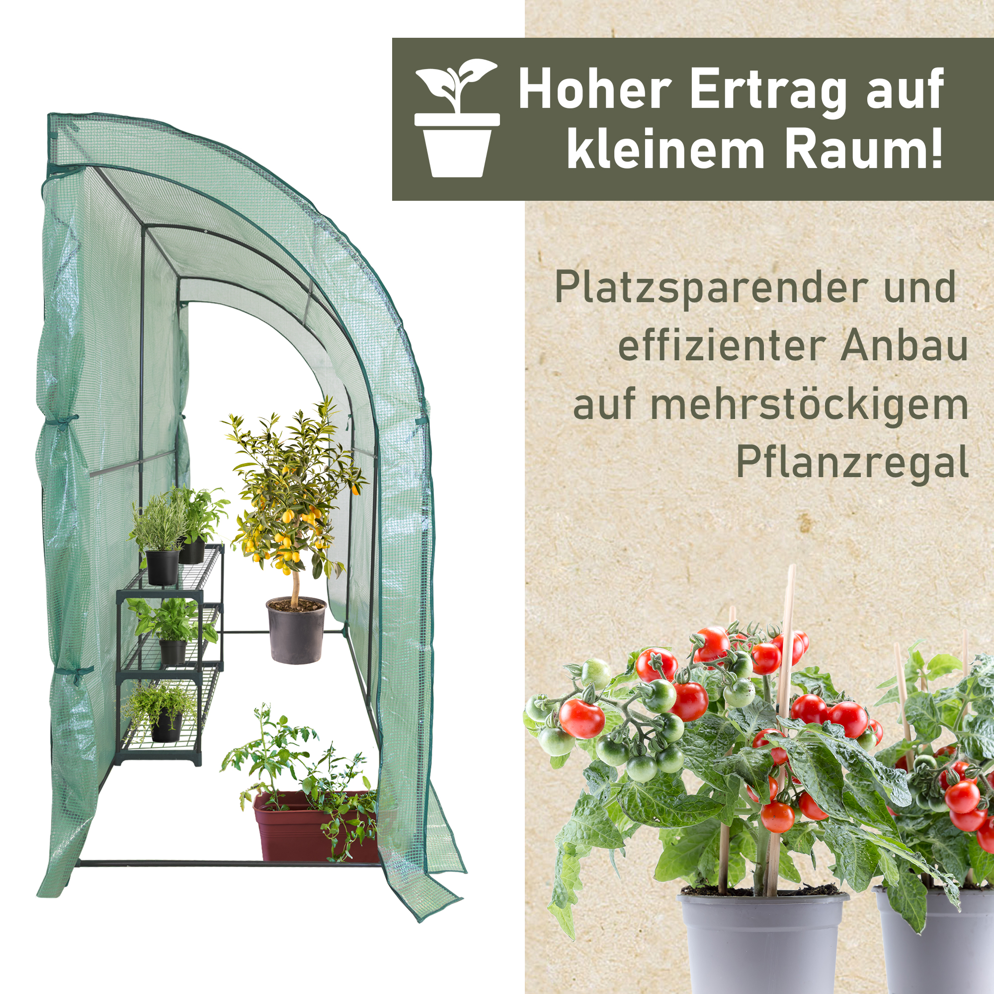 Anlehngewächshaus 200x215x100 cm, Foliengewächshaus inklusive Pflanzregal NA208 Anlehngewächshaus 200x215x100 cm, Foliengewächshaus inklusive Pflanzregal NA208