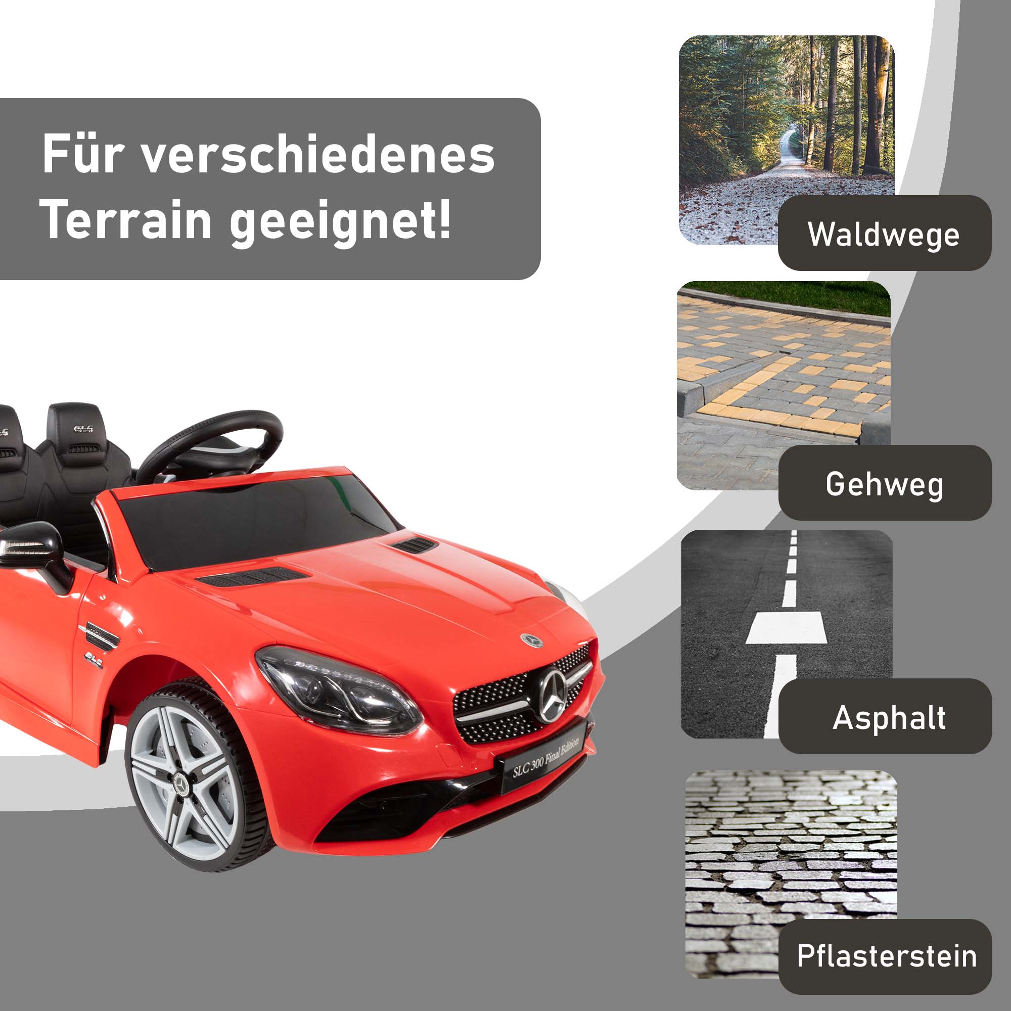 Kinder Elektroauto ab 3 Jahren in rot, Kinderauto mit vielen Funktionen und Fernbedienung PT012_R Kinder Elektroauto ab 3 Jahren in rot, Kinderauto mit vielen Funktionen und Fernbedienung PT012_R