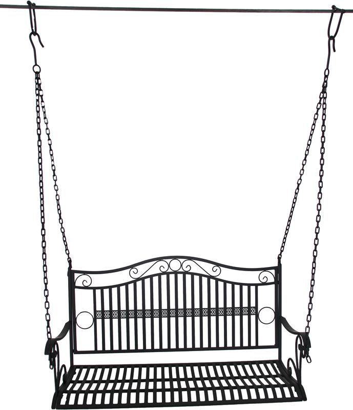 Hängebank Metall, 2-Sitzer, Schaukel mit Ketten, Hängesessel schwarz HI-950495 Hängebank Metall, 2-Sitzer, Schaukel mit Ketten, Hängesessel schwarz HI-950495
