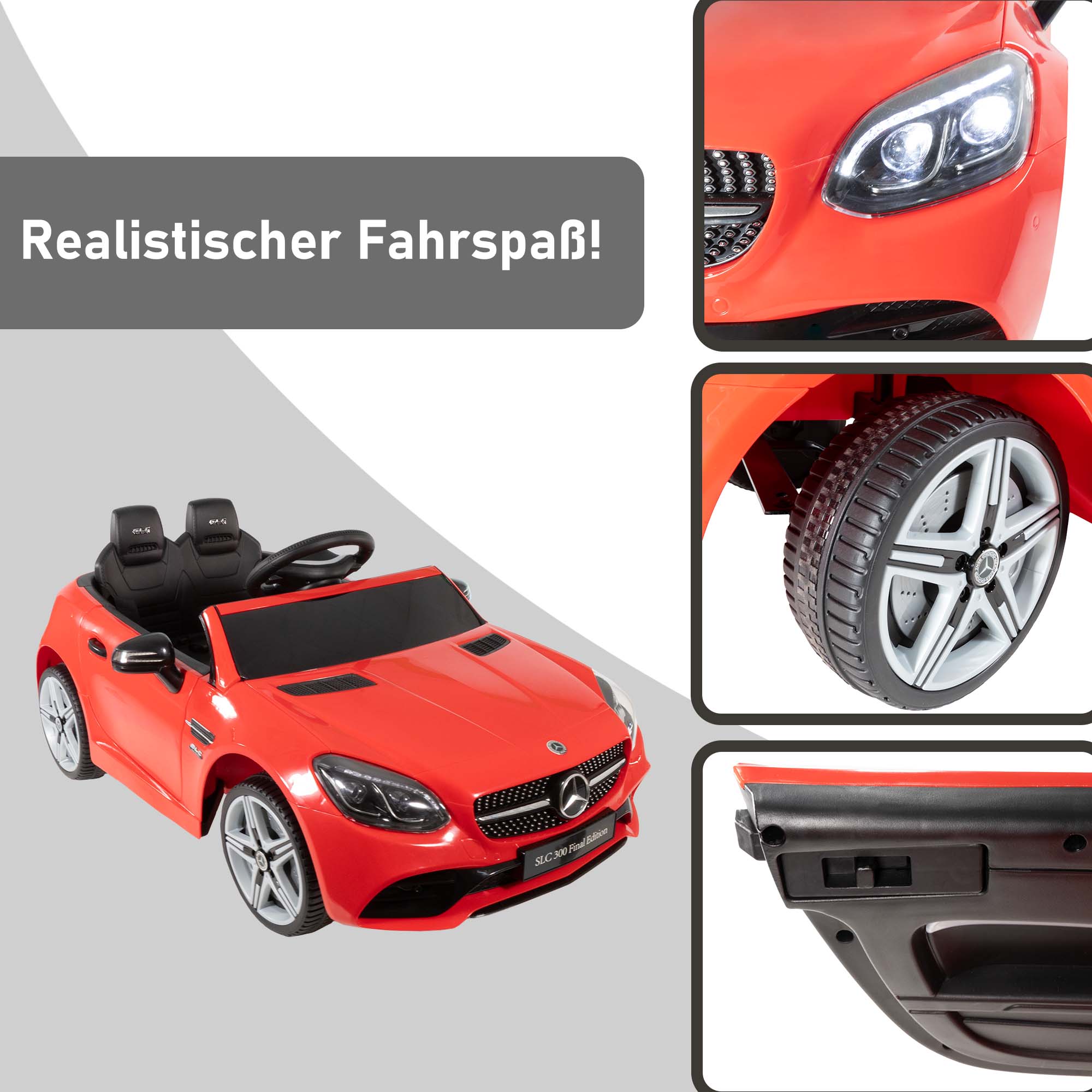 Kinder Elektroauto ab 3 Jahren in rot, Kinderauto mit vielen Funktionen und Fernbedienung PT012_R Kinder Elektroauto ab 3 Jahren in rot, Kinderauto mit vielen Funktionen und Fernbedienung PT012_R