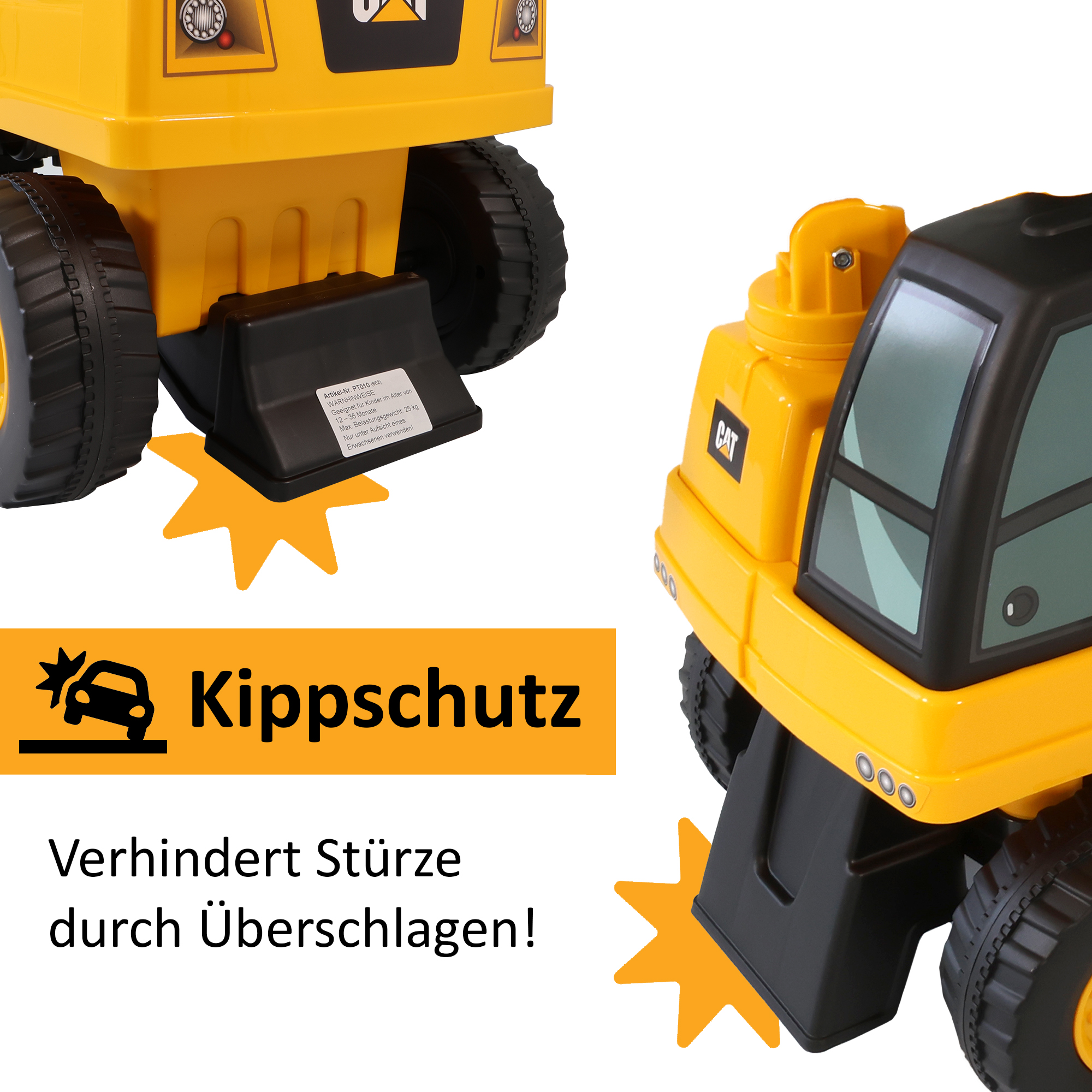 Rutschauto Kinderbagger, Bagger zum draufsitzen, Sitzbagger mit beweglicher Schaufel PT010 Rutschauto Kinderbagger, Bagger zum draufsitzen, Sitzbagger mit beweglicher Schaufel PT010