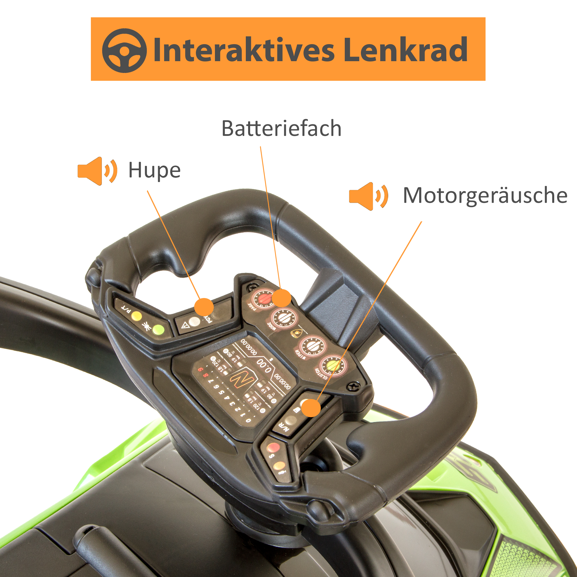 Rutschauto in grün, Kinderfahrzeug mit Sicherheitsbügel, Rutscher Auto mit Schiebestange ab 1 Jahr PT008_G Rutschauto in grün, Kinderfahrzeug mit Sicherheitsbügel, Rutscher Auto mit Schiebestange ab 1 Jahr PT008_G