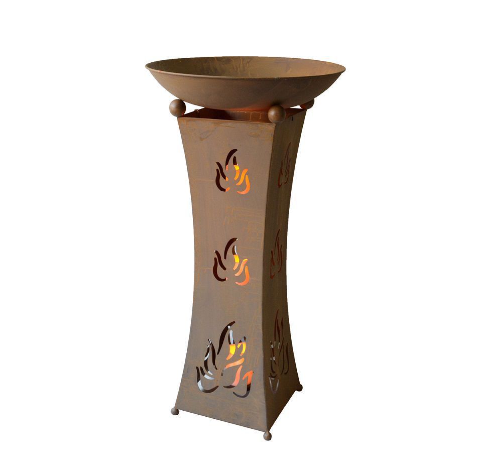 Pflanzschale mit LED-Beleuchtung, Metall, Rostoptik, Deko-Schale HI-504884