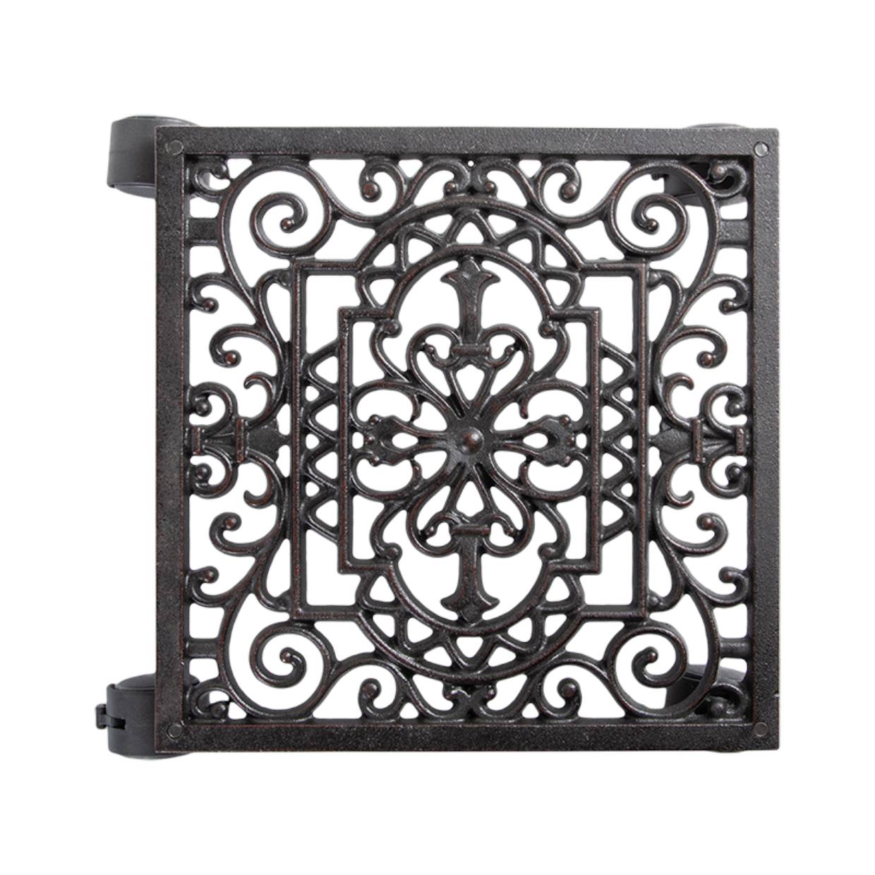 Pflanzenroller eckig, Gusseisen schwarz, Blumenroller Pflanzenständer ES-TG22