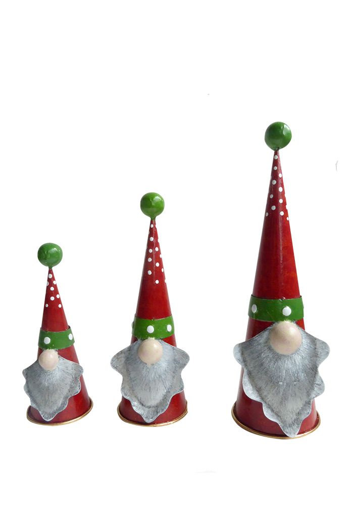 Zwerge, konisch, stehend, rot mit Punkten, S,M,L, 20,25,32 cm MD-17684 Zwerge, konisch, stehend, rot mit Punkten, S,M,L, 20,25,32 cm MD-17684