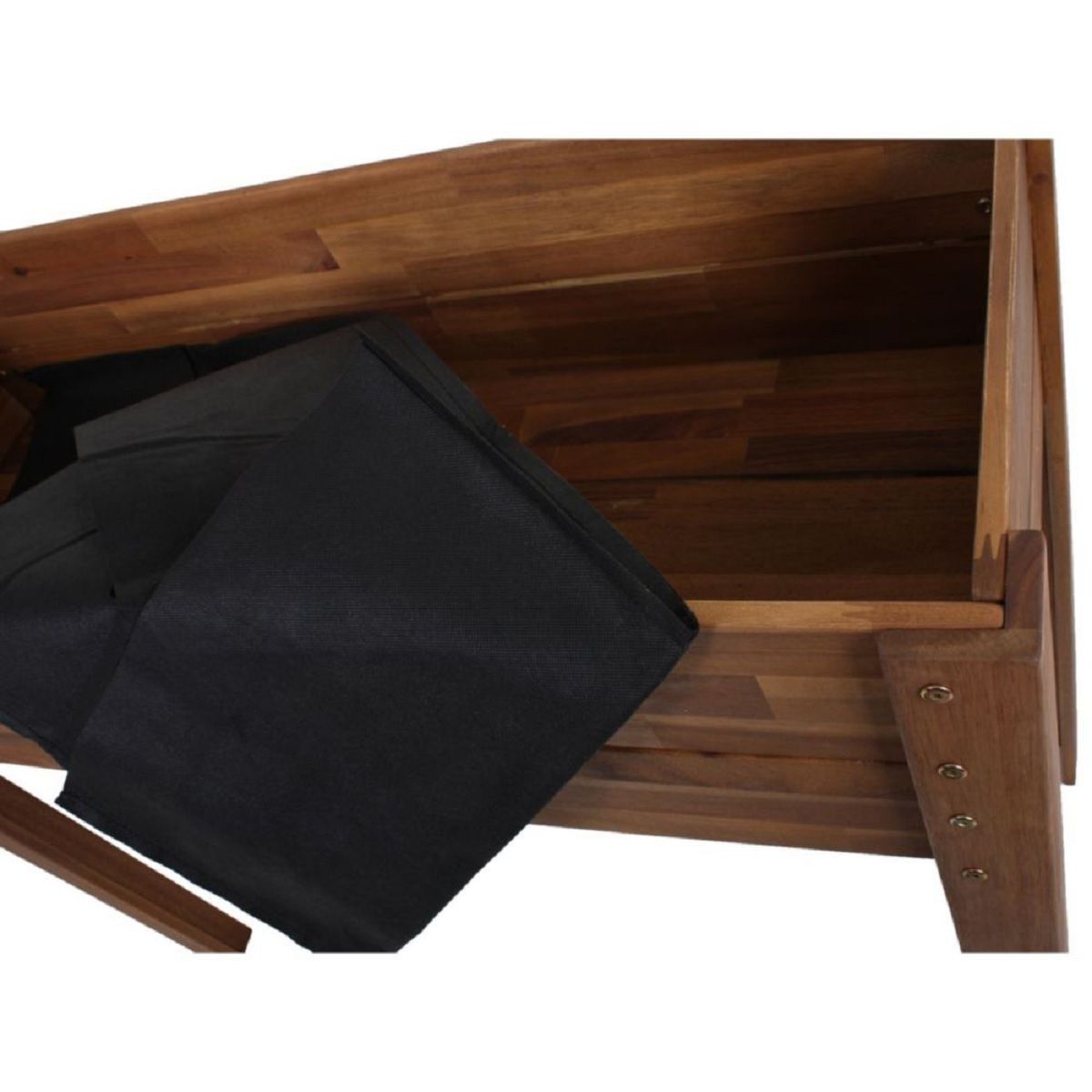 Hochbeet mit Vlies-Einlage, Akazien-Holz, Pflanzkasten HI-985164