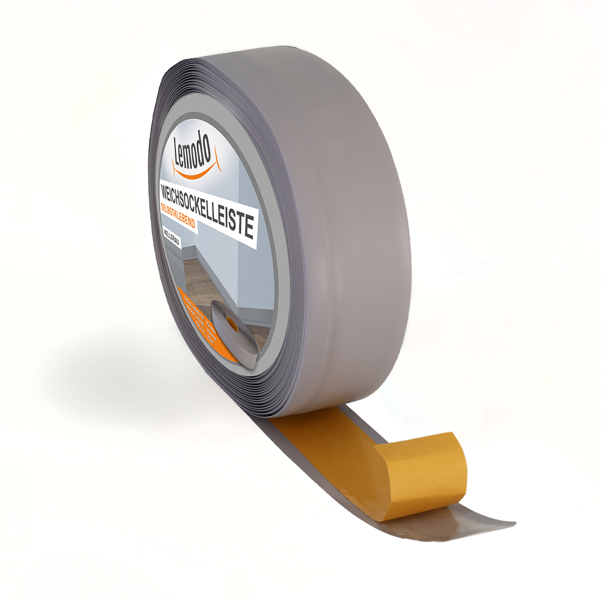 Weichsockelleiste selbstklebend, hellgrau, Sockelleiste auf Rolle, Fußleiste MS018