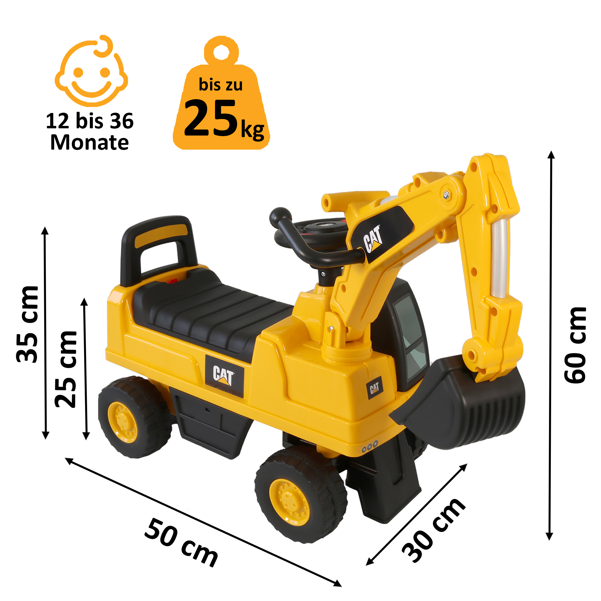 Rutschauto Kinderbagger, Bagger zum draufsitzen, Sitzbagger mit beweglicher Schaufel PT010 Rutschauto Kinderbagger, Bagger zum draufsitzen, Sitzbagger mit beweglicher Schaufel PT010