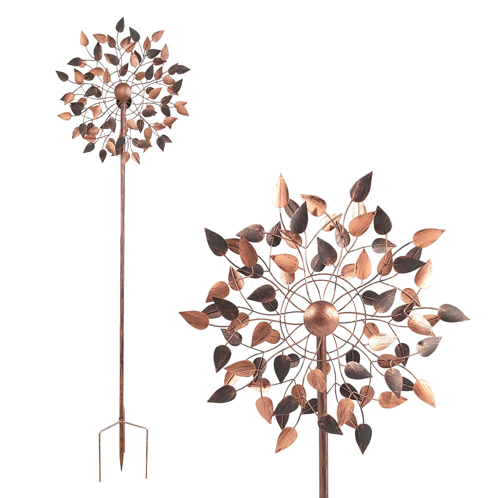 Windrad mit 2 gegenläufigen Rotoren, bronze, Gartendeko, 213 cm hoch NA203 Windrad mit 2 gegenläufigen Rotoren, bronze, Gartendeko, 213 cm hoch NA203