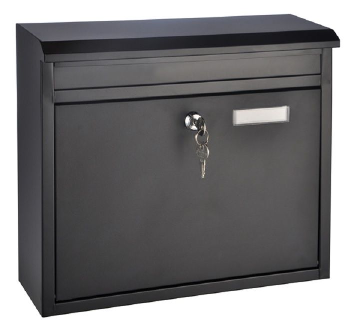 Briefkasten schwarz, Metall, Schlüssel und Namensschild HH-60238 Briefkasten schwarz, Metall, Schlüssel und Namensschild HH-60238