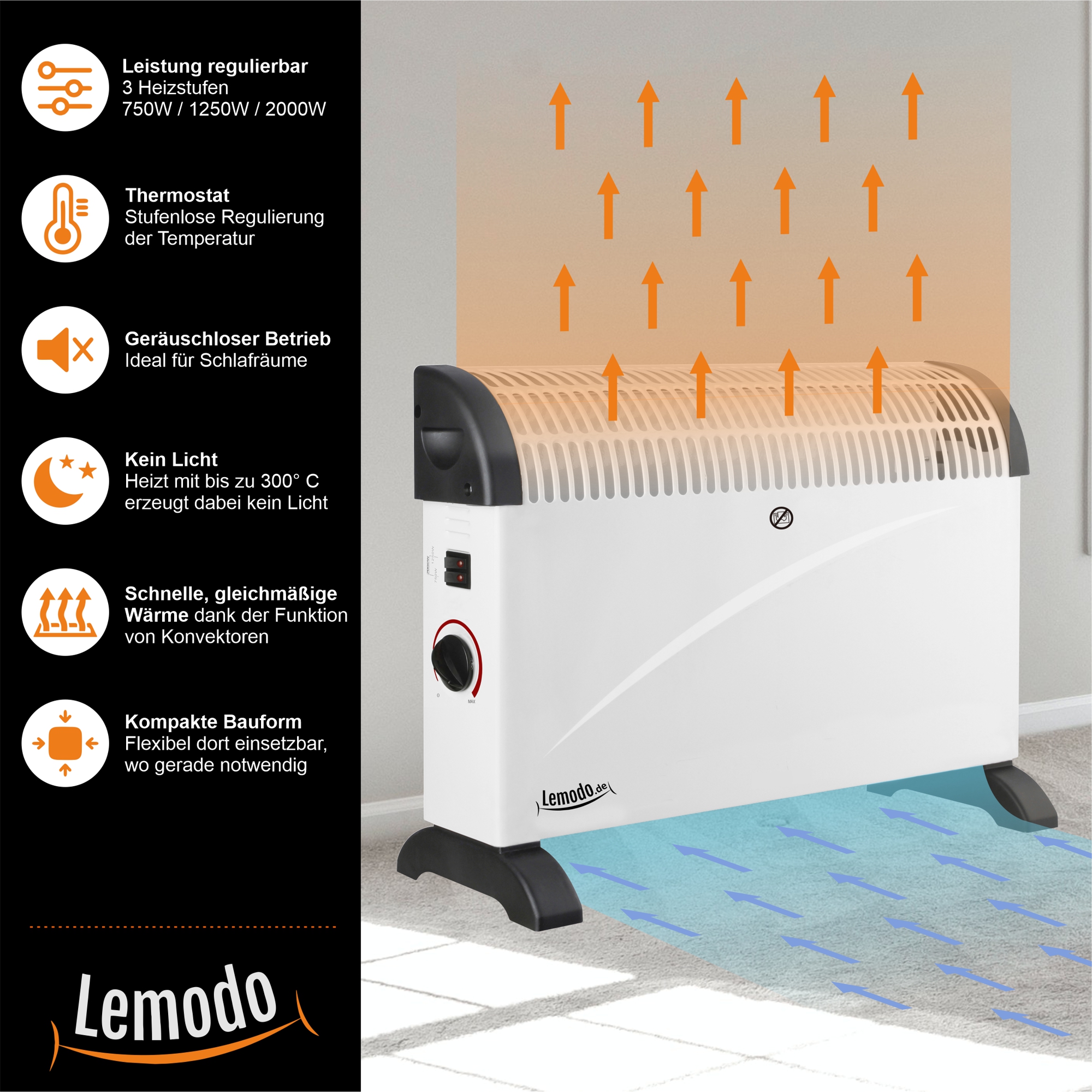 Elektroheizung mit 3 Leistungsstufen, mobiler und effizienter Elektroheizkörper NA131 Elektroheizung mit 3 Leistungsstufen, mobiler und effizienter Elektroheizkörper NA131