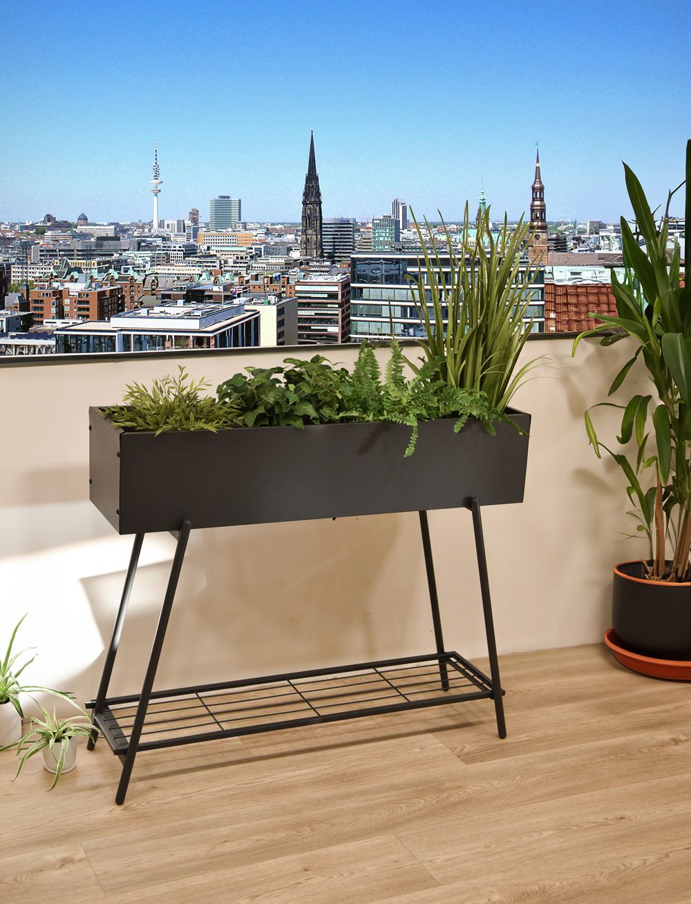 Blumenkasten Blumentopf Pflanzkasten anthrazit HI-507427