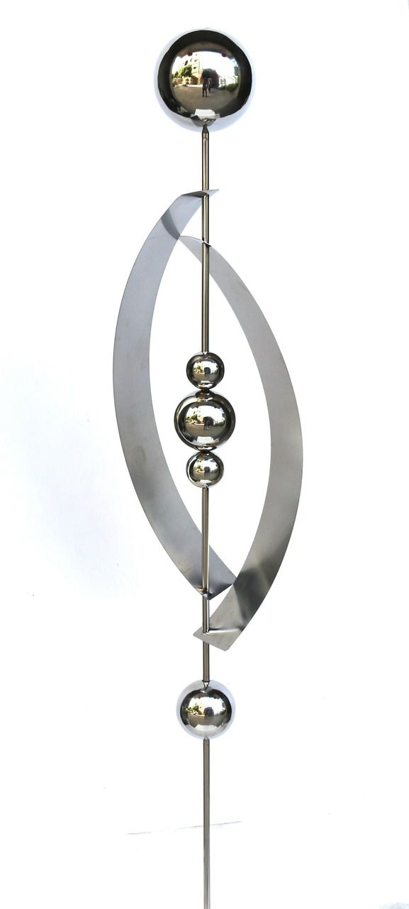 Gartenstecker mit 5 Kugeln, Edelstahl, Dekostecker HI-507191