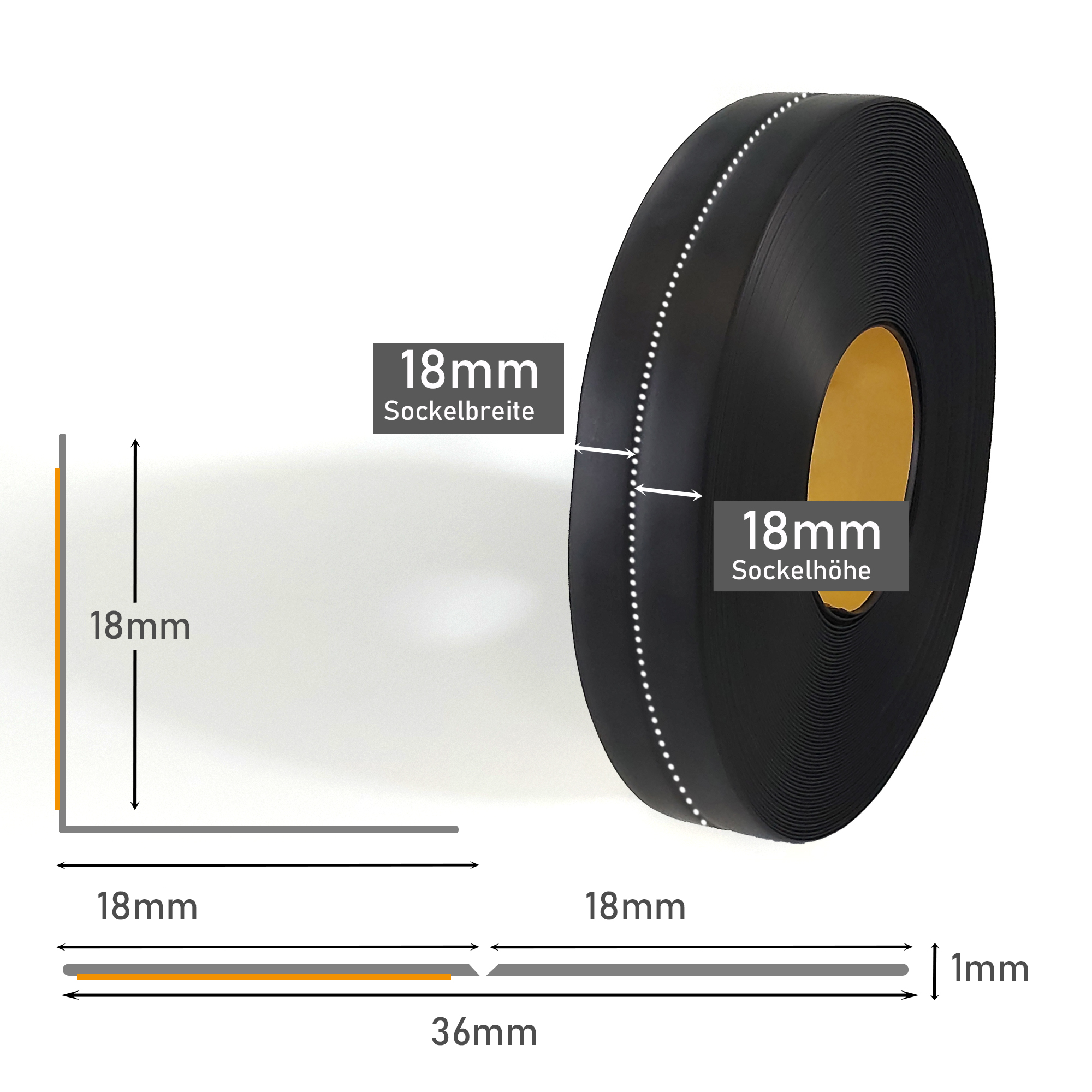 Knickwinkelleiste, PVC, 25m, schwarz, selbstklebend, Sockelleiste MS013 Knickwinkelleiste, PVC, 25m, schwarz, selbstklebend, Sockelleiste MS013