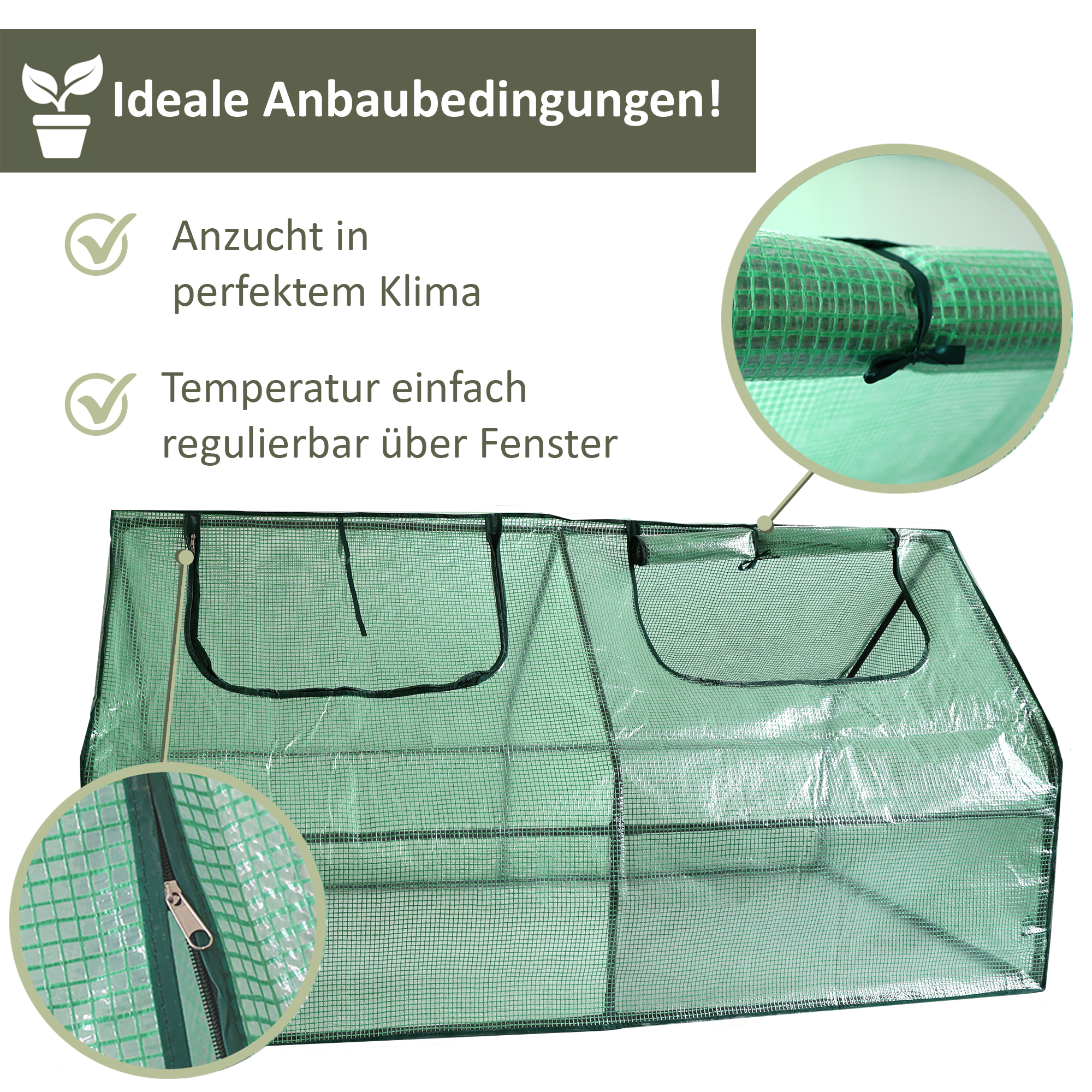 Foliengewächshaus mit 2 Zugriffsfenstern, Tomatenhaus 180 x 90 cm, 90 cm hoch NA177 Foliengewächshaus mit 2 Zugriffsfenstern, Tomatenhaus 180 x 90 cm, 90 cm hoch NA177