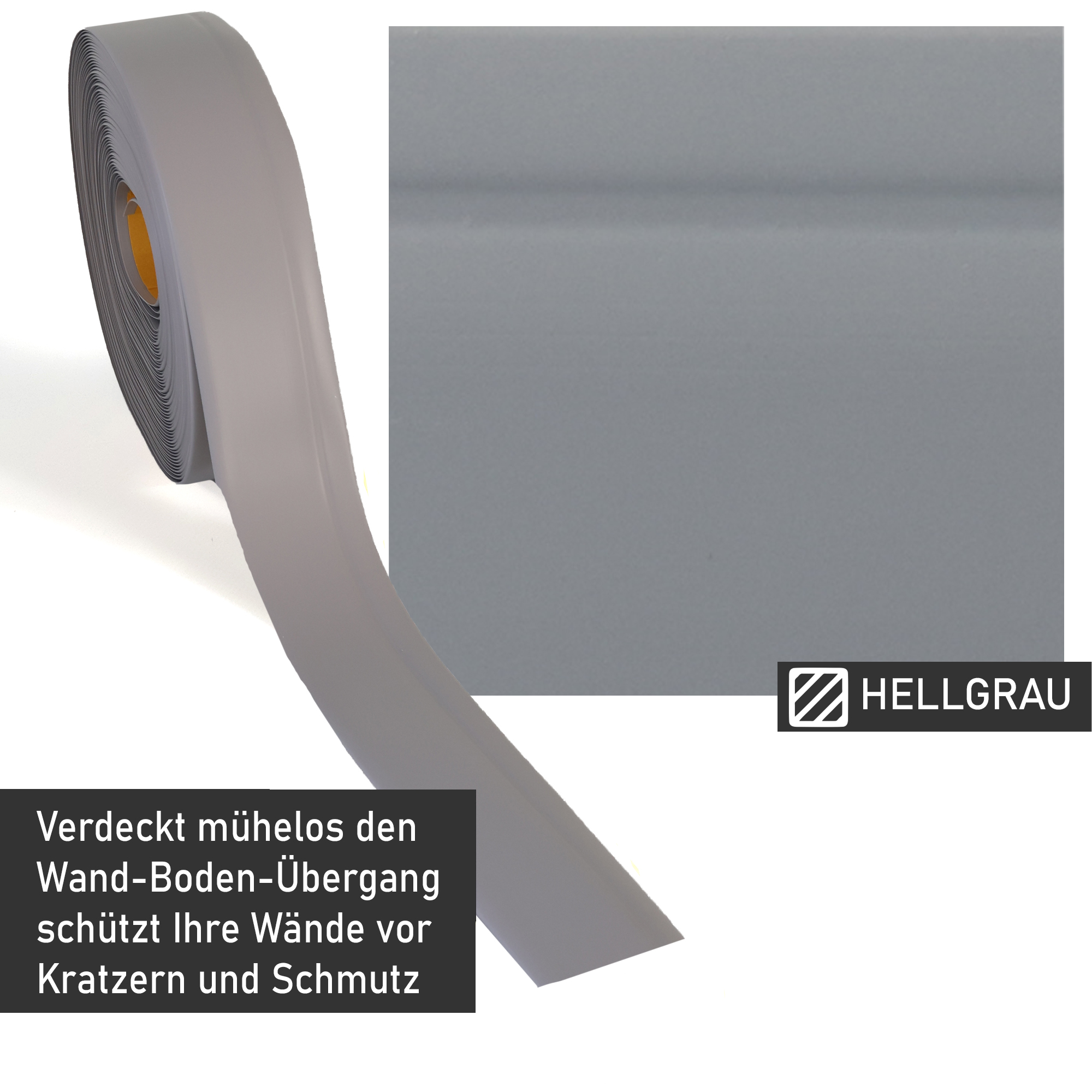 Weichsockelleiste selbstklebend, hellgrau, Sockelleiste auf Rolle, Fußleiste MS018 Weichsockelleiste selbstklebend, hellgrau, Sockelleiste auf Rolle, Fußleiste MS018