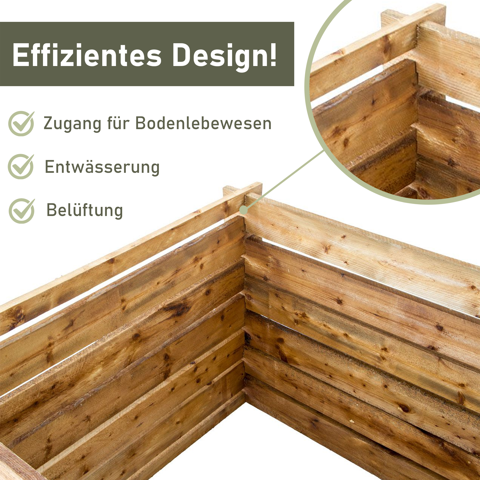 Komposter 100 x 100 x 65 cm, braun, Holzkomposter Stecksystem NA120_B Komposter 100 x 100 x 65 cm, braun, Holzkomposter Stecksystem NA120_B
