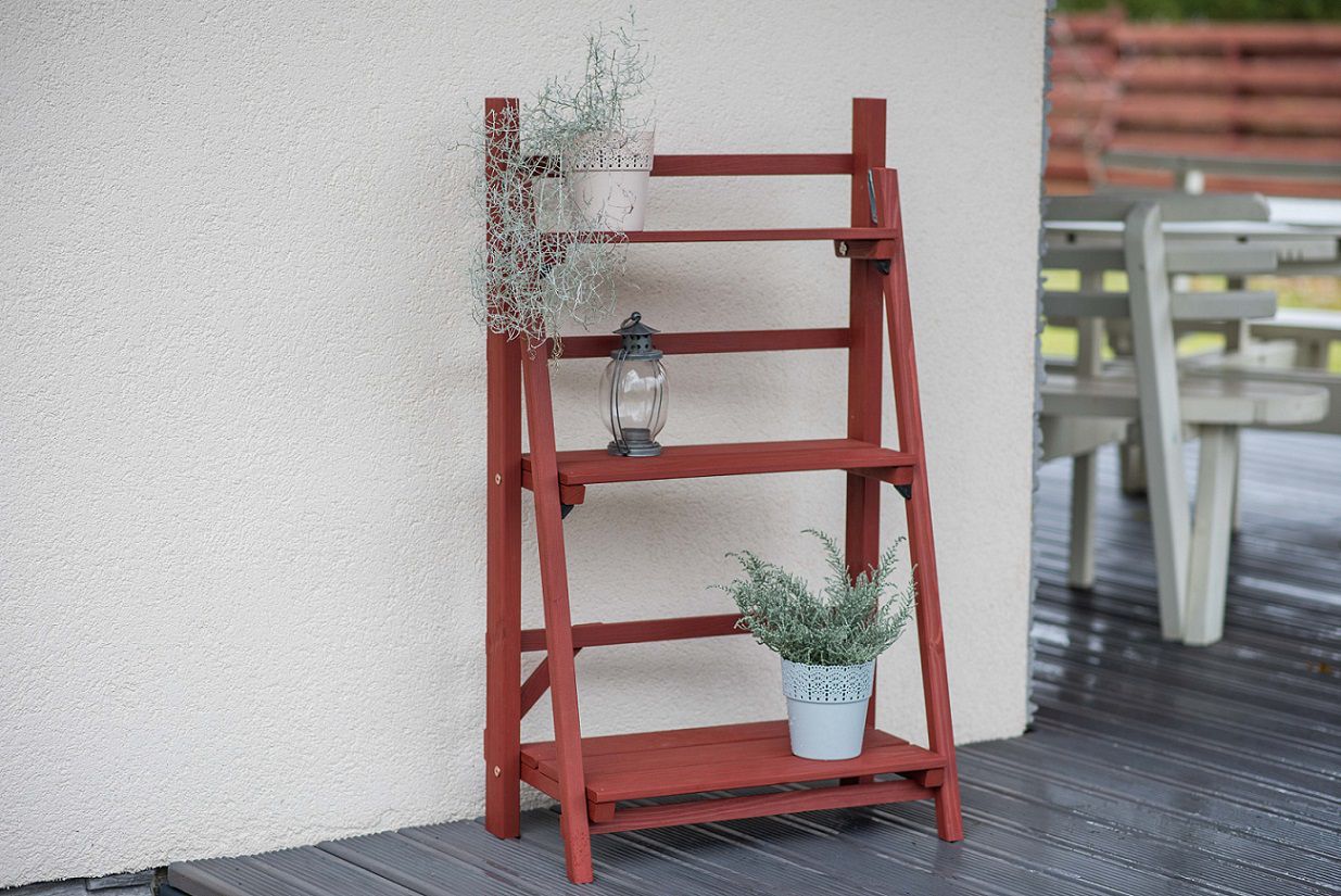 Regal aus Holz, klappbar, Pflanztreppe, Balkonregal NA051_R Regal aus Holz, klappbar, Pflanztreppe, Balkonregal NA051_R