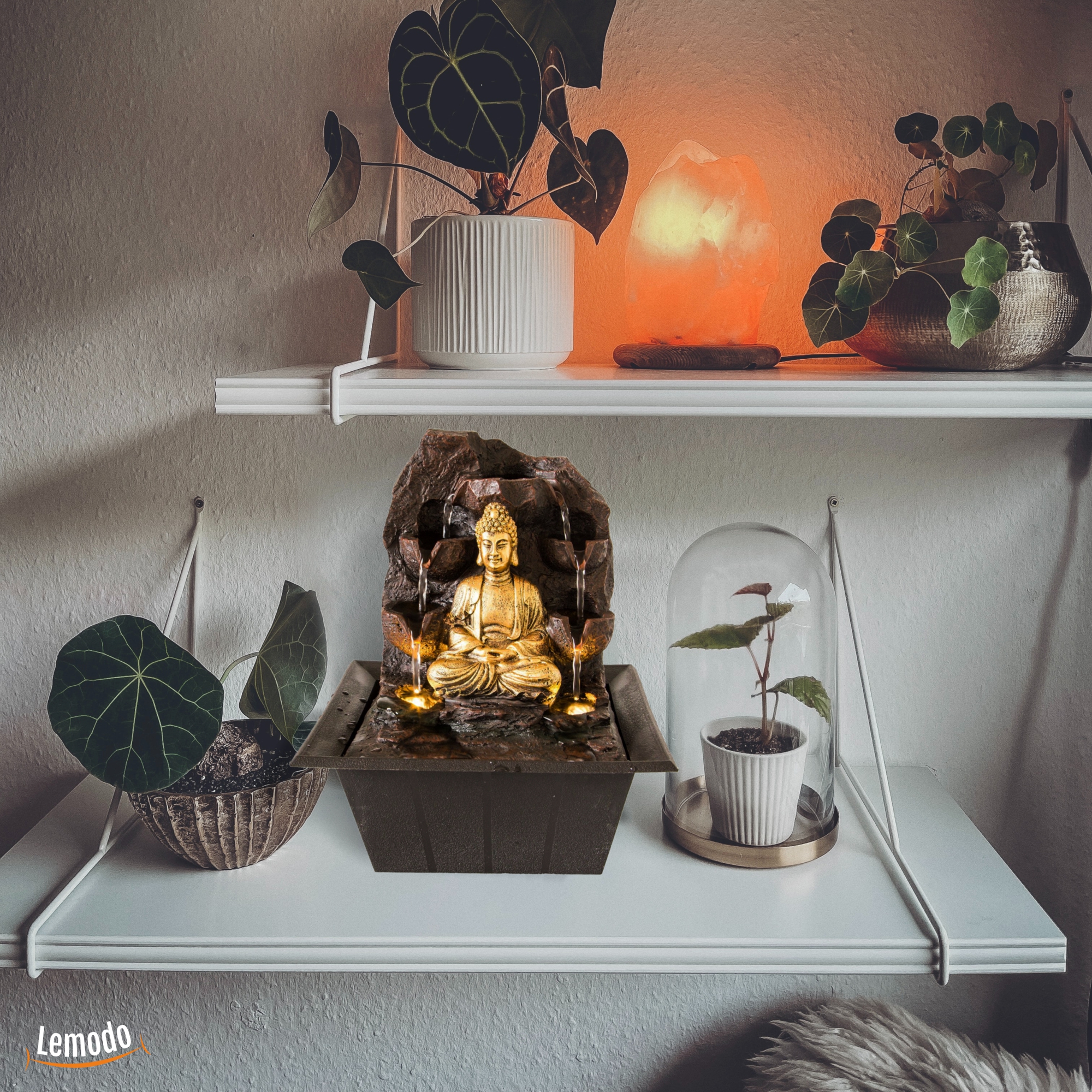 Zimmerbrunnen Buddha mit LED-Beleuchtung, Dekobrunnen für die Wohnung, Motiv Dhyana NA008 Zimmerbrunnen Buddha mit LED-Beleuchtung, Dekobrunnen für die Wohnung, Motiv Dhyana NA008