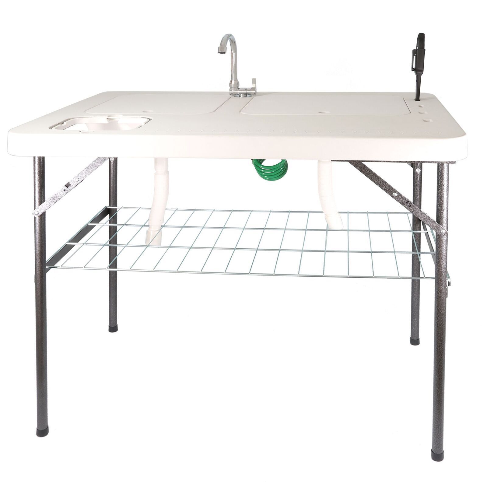 Klappbarer Filetiertisch, Camping Spüle mit 2 Spülbecken und Sprühdüse BL100 Klappbarer Filetiertisch, Camping Spüle mit 2 Spülbecken und Sprühdüse BL100