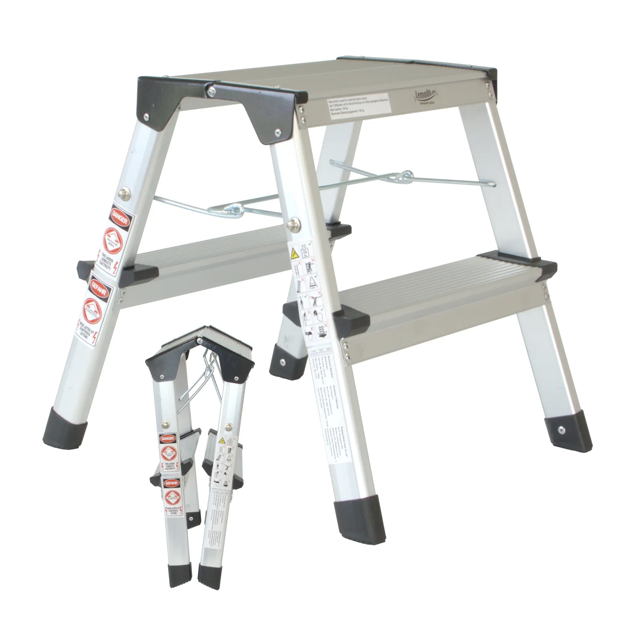 Klappbare Leiter, Trittleiter aus Aluminium, Treppenleiter bis 150kg belastbar Klappbare Leiter, Trittleiter aus Aluminium_M Klappbare Leiter, Trittleiter aus Aluminium, Treppenleiter bis 150kg belastbar Klappbare Leiter, Trittleiter aus Aluminium_M