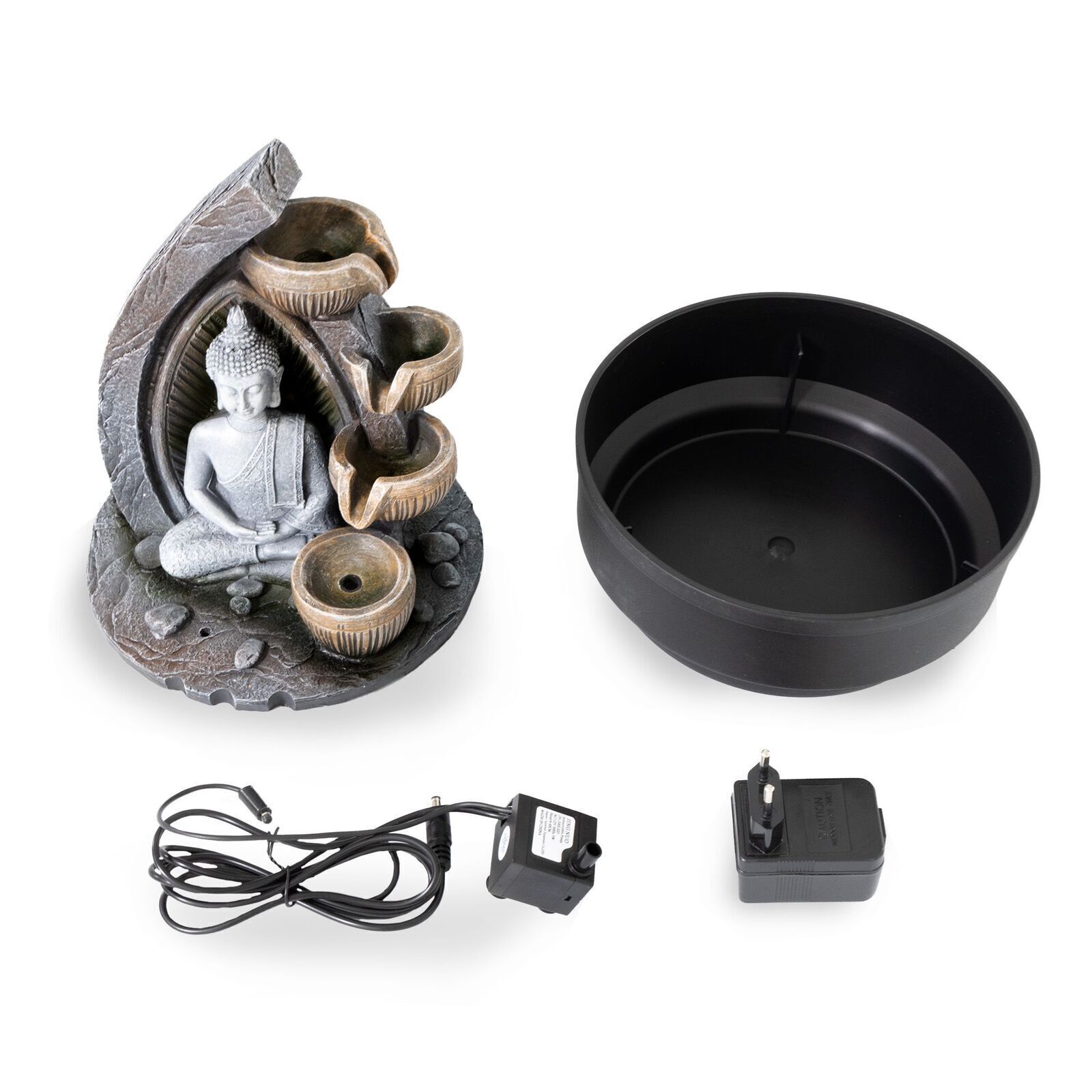 Zimmerbrunnen mit LED-Beleuchtung, Dekobrunnen “Buddha Dhyana” für die Wohnung NA191