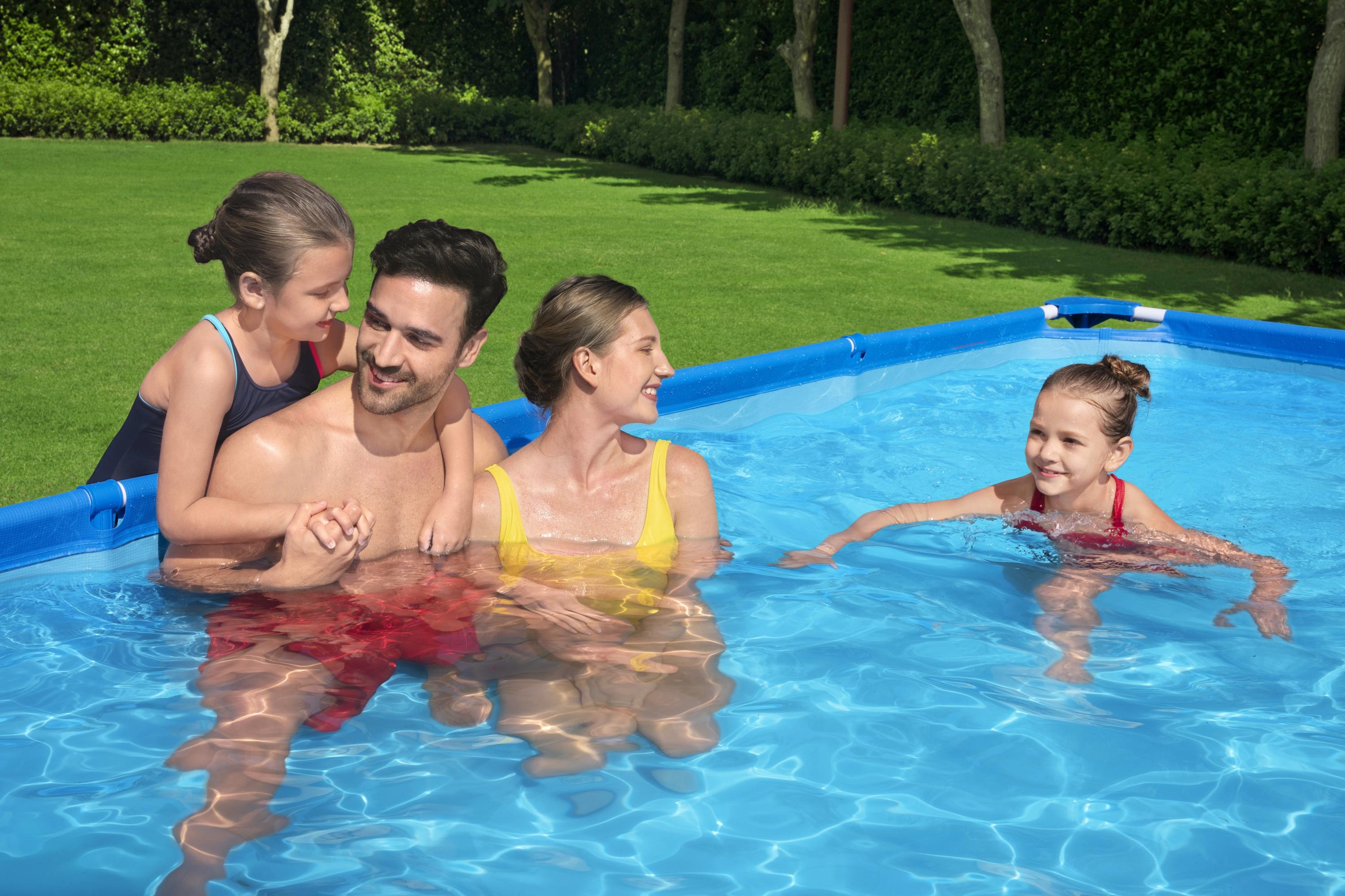 Bestway Steel Pro Frame Pool Set mit Poolpumpe 400 x 211 x 81 cm , dunkelblau, eckig SW:10011.2