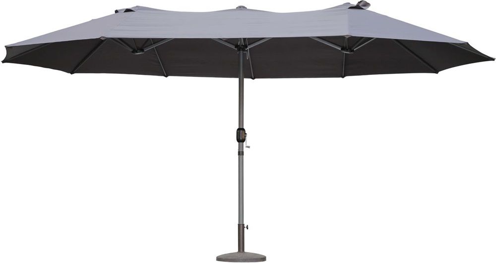 Doppel-Sonnenschirm mit Kurbel, anthrazit, Gartenschirm, Marktschirm HI-507235 Doppel-Sonnenschirm mit Kurbel, anthrazit, Gartenschirm, Marktschirm HI-507235