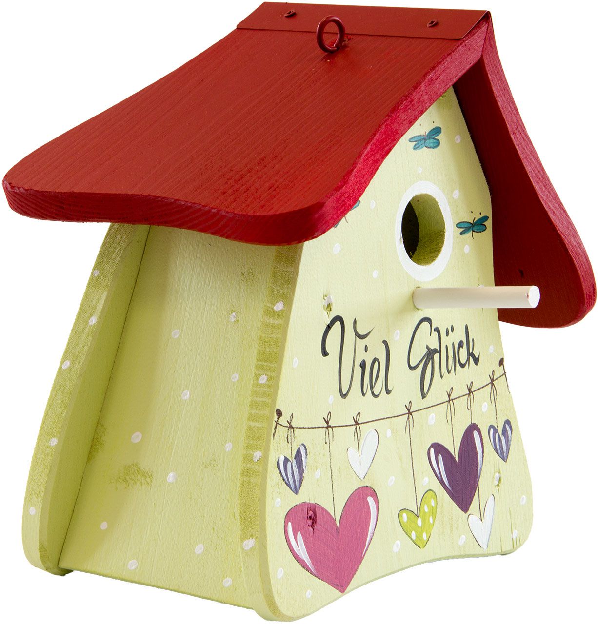 Vogelvilla Nistkasten Nistmini VIEL GLÜCK, handbemalt VV-N142619 Vogelvilla Nistkasten Nistmini VIEL GLÜCK, handbemalt VV-N142619