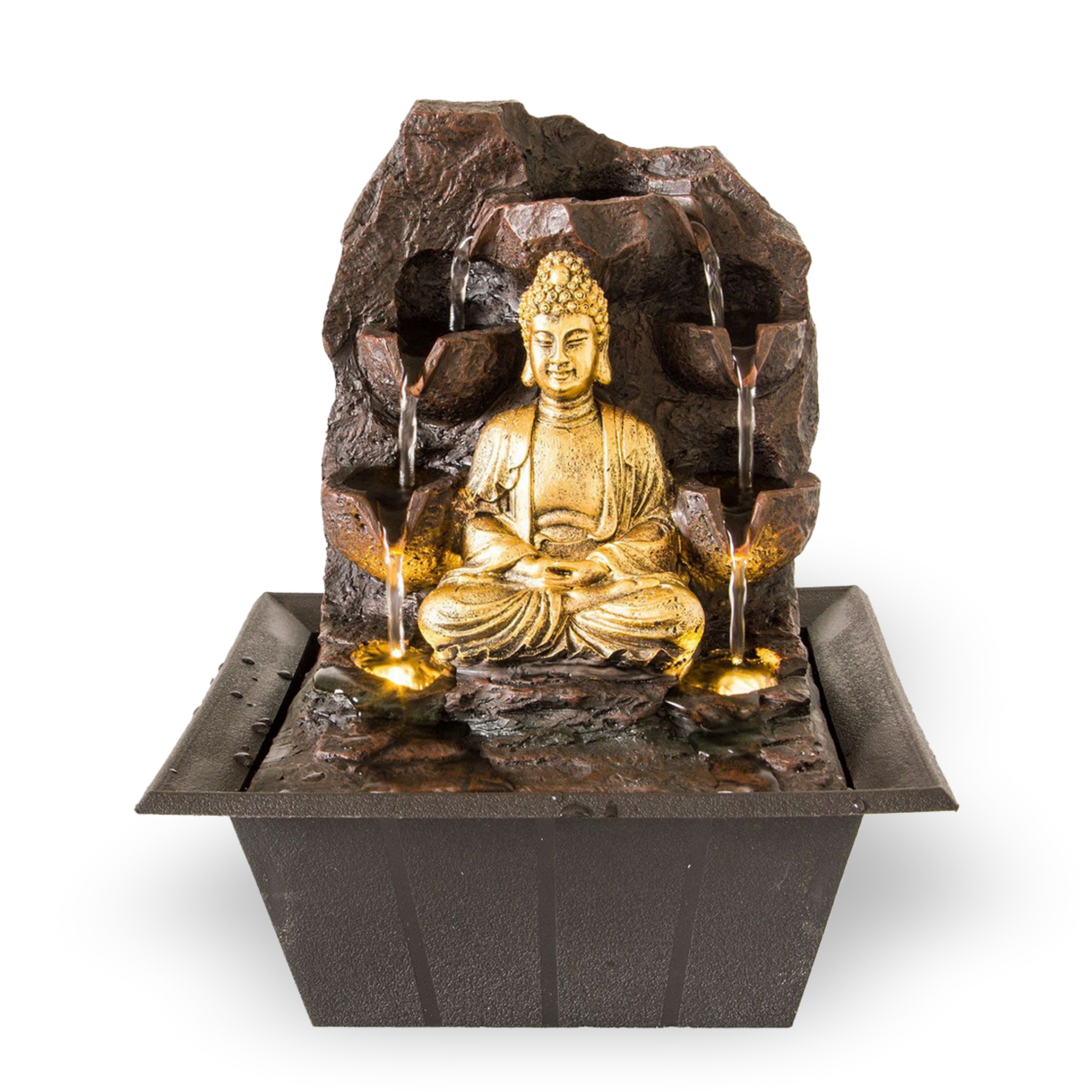 Zimmerbrunnen Buddha mit LED-Beleuchtung, Dekobrunnen für die Wohnung, Motiv Dhyana NA008 Zimmerbrunnen Buddha mit LED-Beleuchtung, Dekobrunnen für die Wohnung, Motiv Dhyana NA008